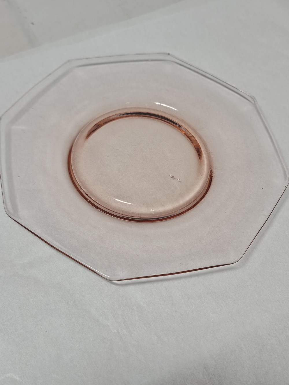 Vintage Pink Depression  Glass Salad Or Luncheon  Plate